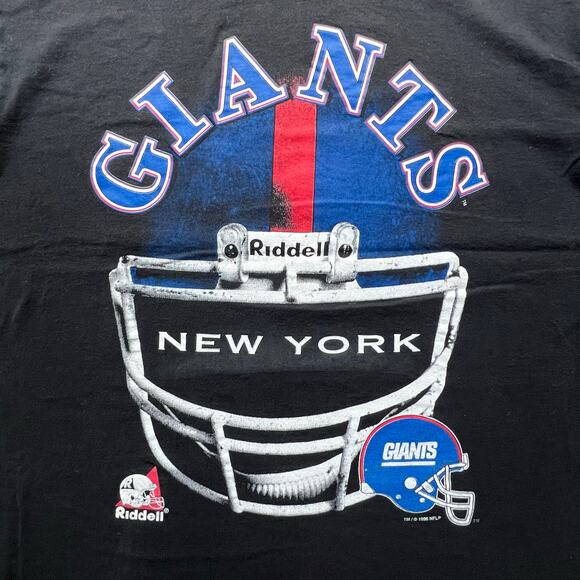 Vintage 90s New York Giants Riddell Football Big Helmet Shirt Single Stitch NFL - Picture 3 of 9